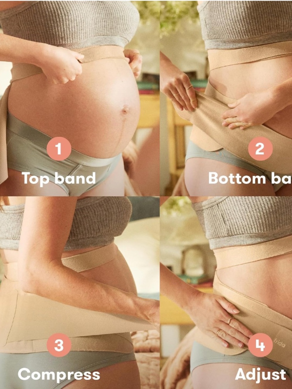 Frida Mom Dual Support Pregnancy Belly Band- S/M- NO TOP BAND
